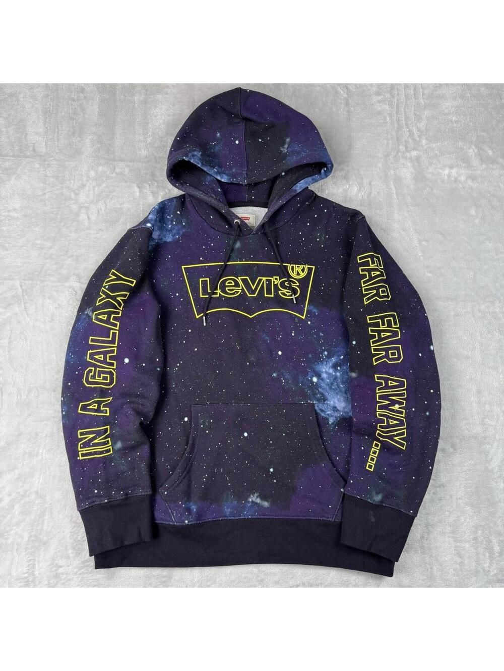 Levi's x Star Wars Grapic Pullover Hoodie Size L Galaxy Space Print Streetwear
